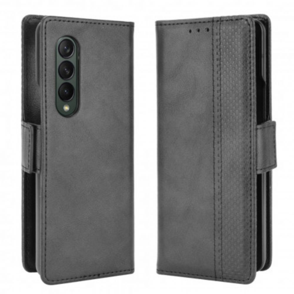 Folio-hoesje voor Samsung Galaxy Z Fold 3 5G Gestileerd Leereffect