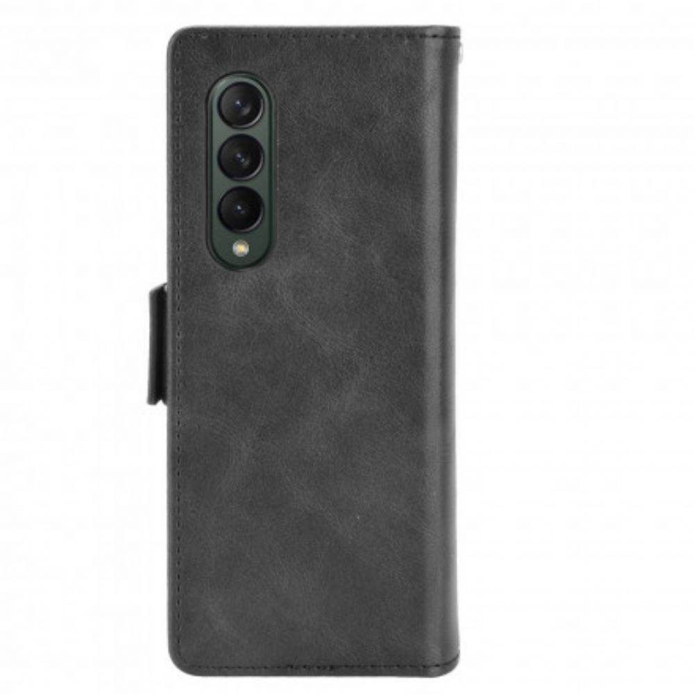 Folio-hoesje voor Samsung Galaxy Z Fold 3 5G Gestileerd Leereffect