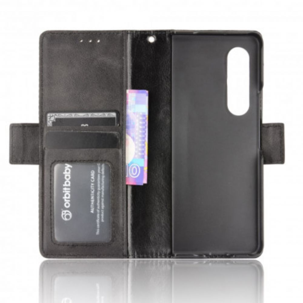 Folio-hoesje voor Samsung Galaxy Z Fold 3 5G Gestileerd Leereffect