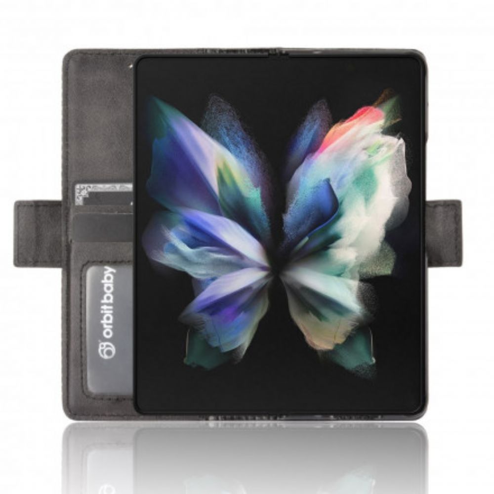 Folio-hoesje voor Samsung Galaxy Z Fold 3 5G Gestileerd Leereffect