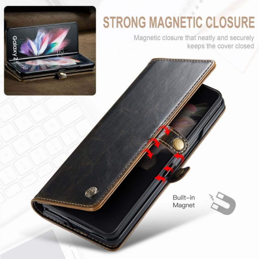 Folio-hoesje voor Samsung Galaxy Z Fold 3 5G Lakleereffect Caseme