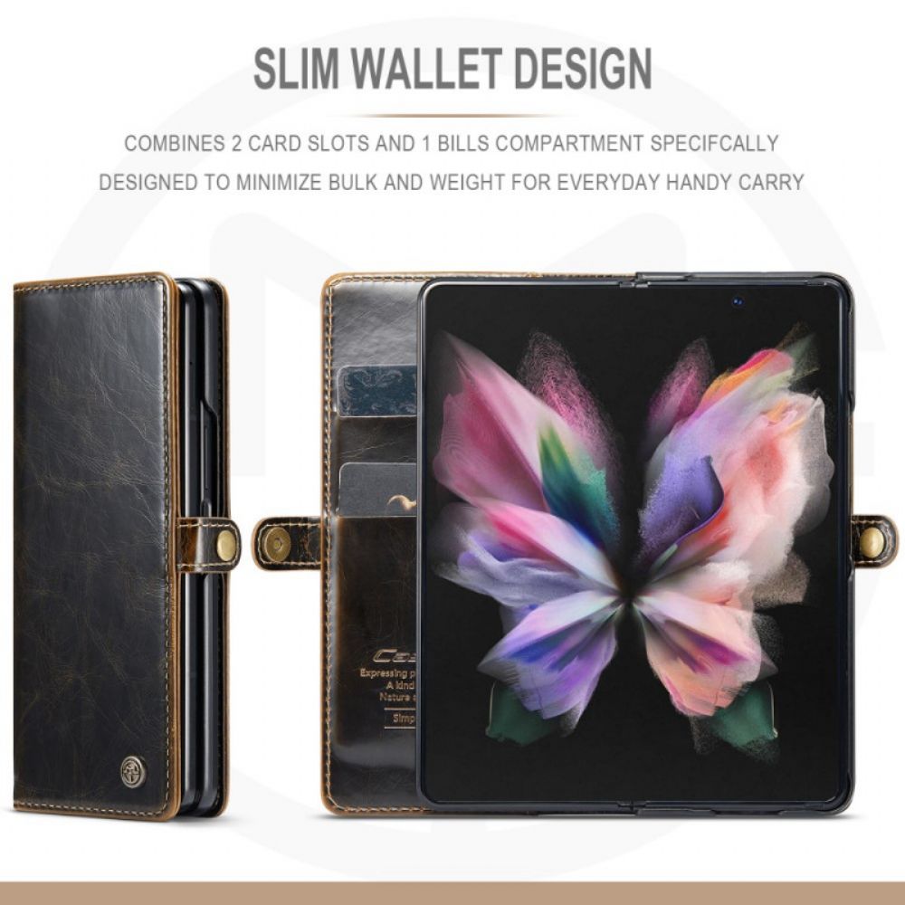 Folio-hoesje voor Samsung Galaxy Z Fold 3 5G Lakleereffect Caseme