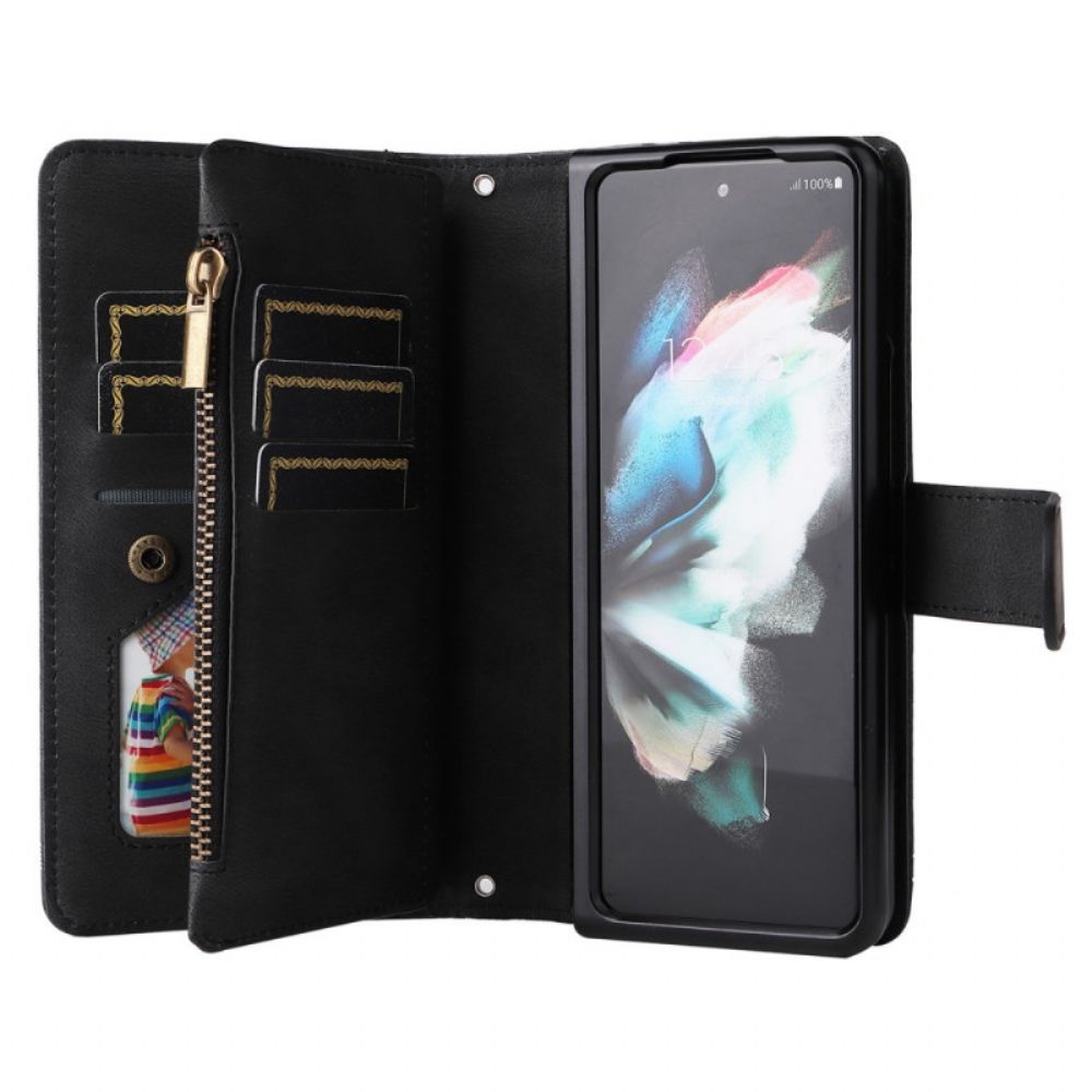 Folio-hoesje voor Samsung Galaxy Z Fold 3 5G Multifunctionele Klinknagel En Koord