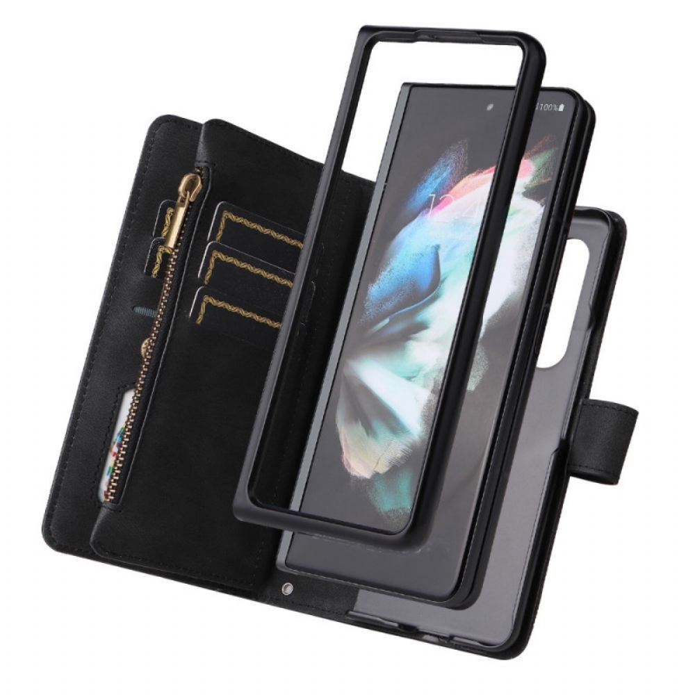 Folio-hoesje voor Samsung Galaxy Z Fold 3 5G Multifunctionele Klinknagel En Koord