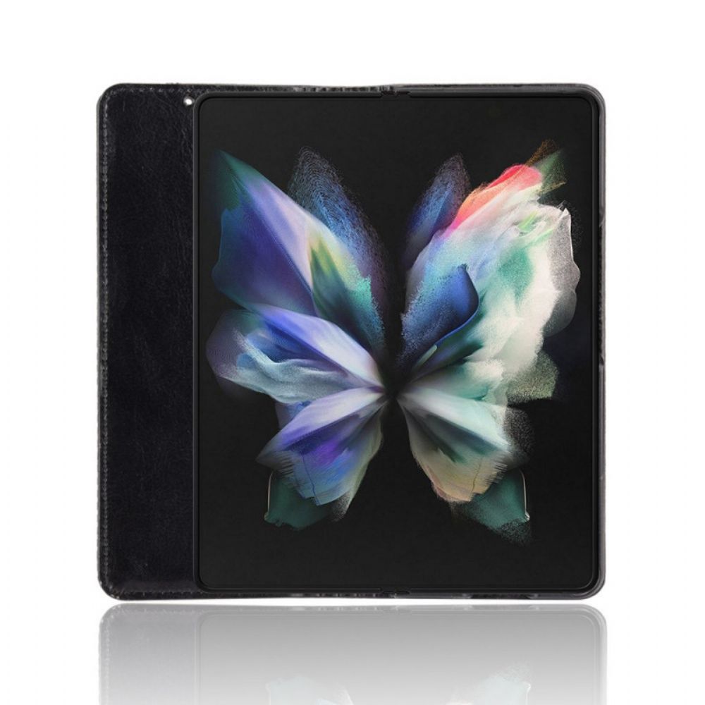 Folio-hoesje voor Samsung Galaxy Z Fold 3 5G Stylushouder Met Leren Effect