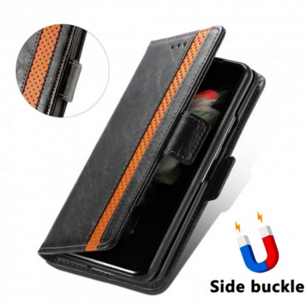 Folio-hoesje voor Samsung Galaxy Z Fold 3 5G Tweekleurige Dubbele Sluiting