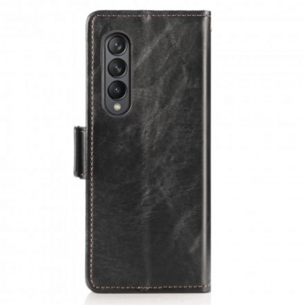 Folio-hoesje voor Samsung Galaxy Z Fold 3 5G Tweekleurige Dubbele Sluiting