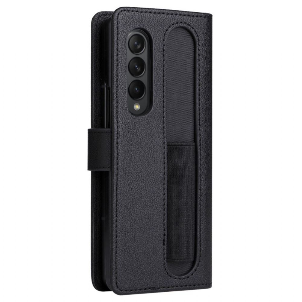 Folio-hoesje voor Samsung Galaxy Z Fold 3 5G Vintage Lederen Stijl