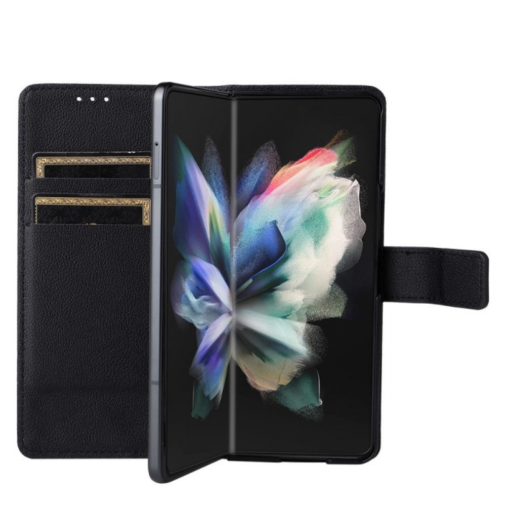 Folio-hoesje voor Samsung Galaxy Z Fold 3 5G Vintage Lederen Stijl