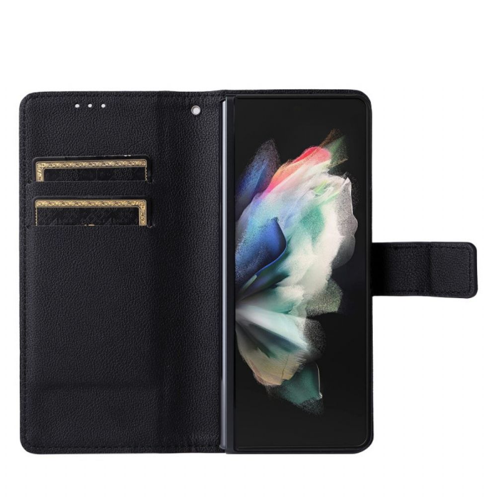 Folio-hoesje voor Samsung Galaxy Z Fold 3 5G Vintage Lederen Stijl