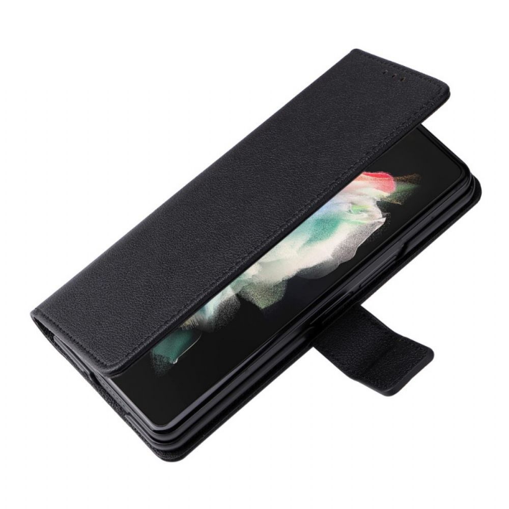 Folio-hoesje voor Samsung Galaxy Z Fold 3 5G Vintage Lederen Stijl