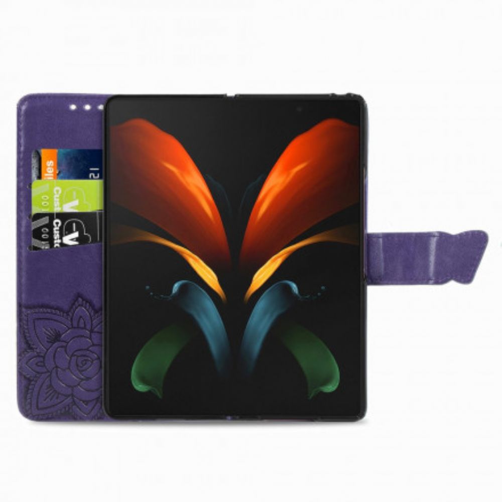 Folio-hoesje voor Samsung Galaxy Z Fold 3 5G Vlinderontwerp Met Koord