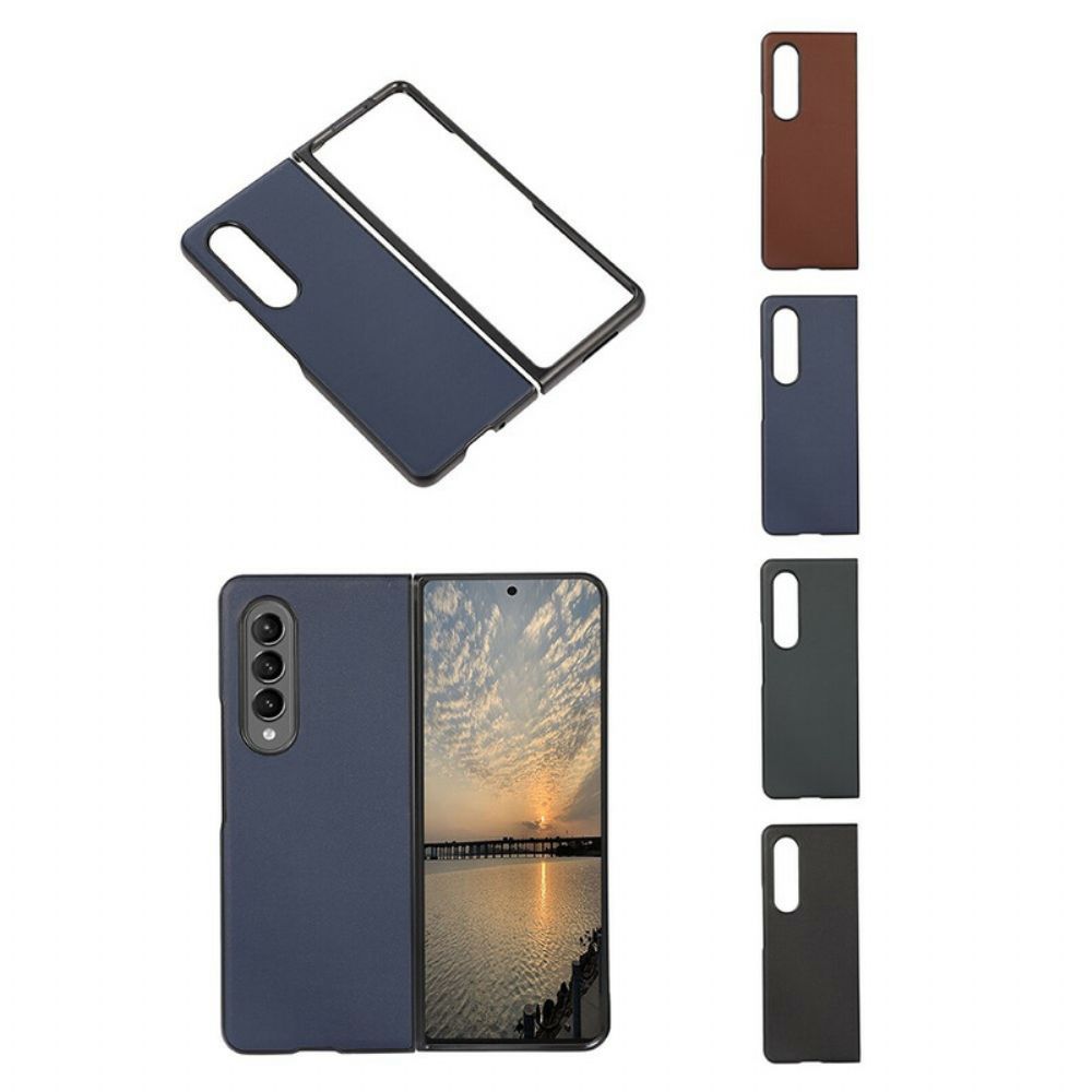 Hoesje voor Samsung Galaxy Z Fold 3 5G Echt Designer Leer