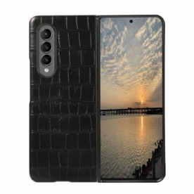 Hoesje voor Samsung Galaxy Z Fold 3 5G Echt Krokodillenleer