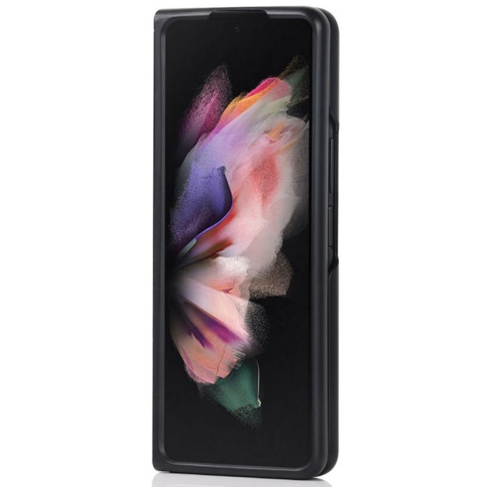 Hoesje voor Samsung Galaxy Z Fold 3 5G Echte Lederen Standaard En Stylushouder