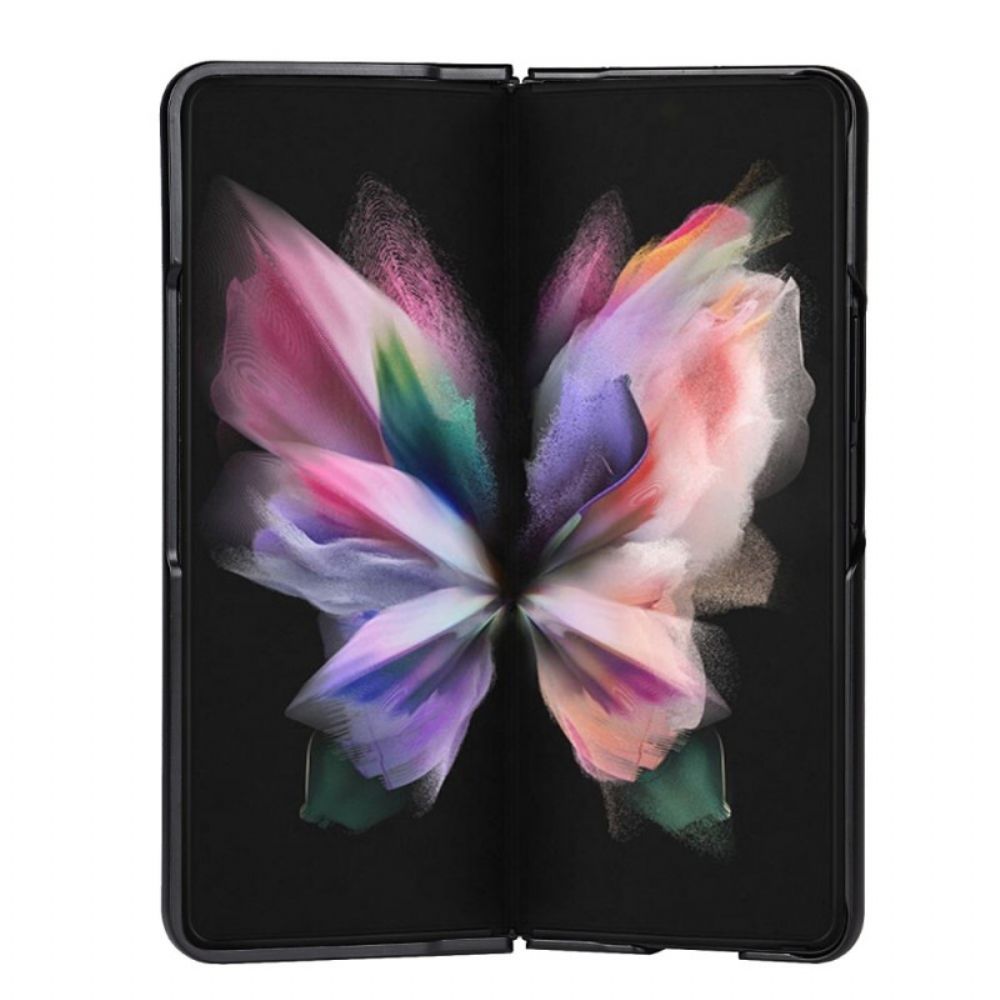 Hoesje voor Samsung Galaxy Z Fold 3 5G Echte Litchi Lederen Stylushouder