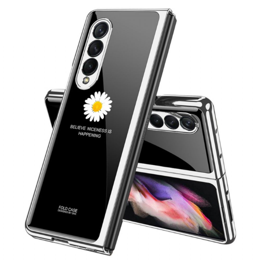 Hoesje voor Samsung Galaxy Z Fold 3 5G Gehard Glas Daisy Gkk