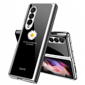 Hoesje voor Samsung Galaxy Z Fold 3 5G Gehard Glas Daisy Gkk