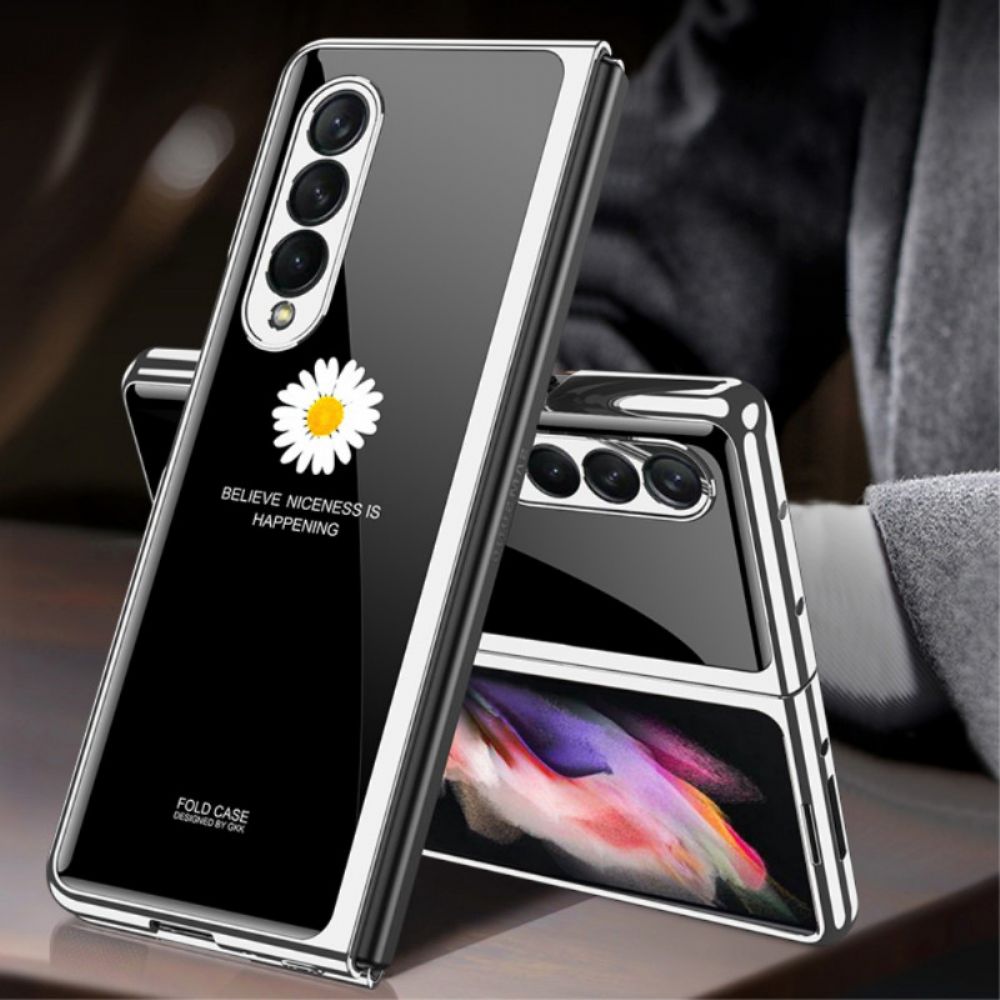 Hoesje voor Samsung Galaxy Z Fold 3 5G Gehard Glas Daisy Gkk