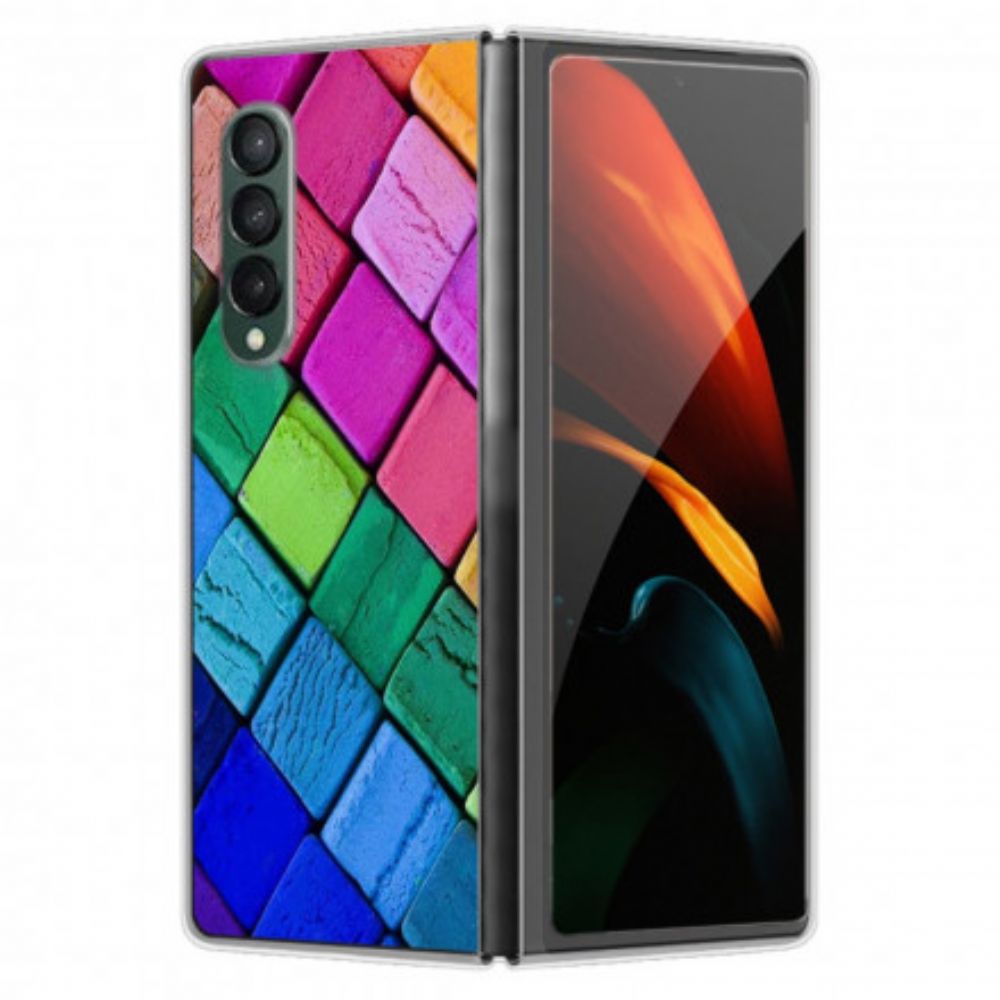 Hoesje voor Samsung Galaxy Z Fold 3 5G Gekleurde Blokjes