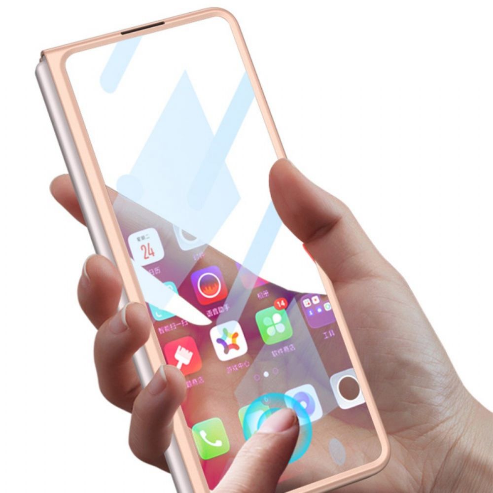 Hoesje voor Samsung Galaxy Z Fold 3 5G Gestructureerde Achterkant En Schermbeschermer Gkk