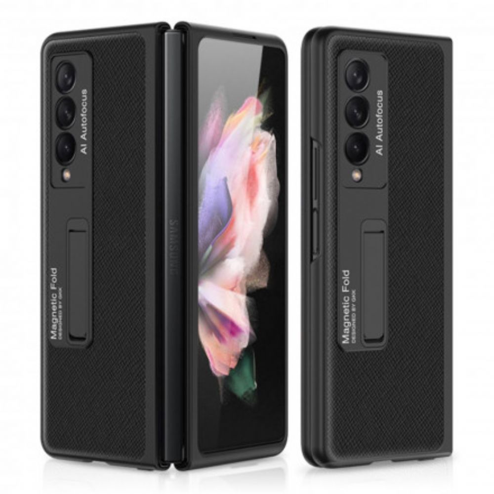 Hoesje voor Samsung Galaxy Z Fold 3 5G Gkk-rug Geweven Leer