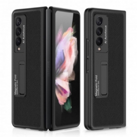 Hoesje voor Samsung Galaxy Z Fold 3 5G Gkk-rug Geweven Leer