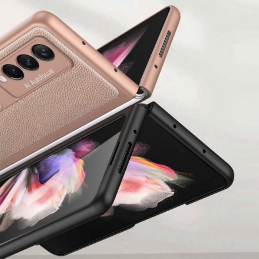 Hoesje voor Samsung Galaxy Z Fold 3 5G Gkk-rug Geweven Leer