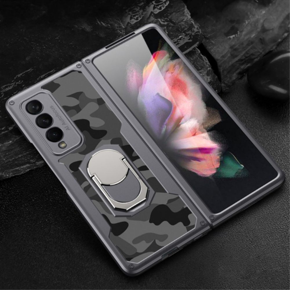 Hoesje voor Samsung Galaxy Z Fold 3 5G Gkk Steunring Camouflage