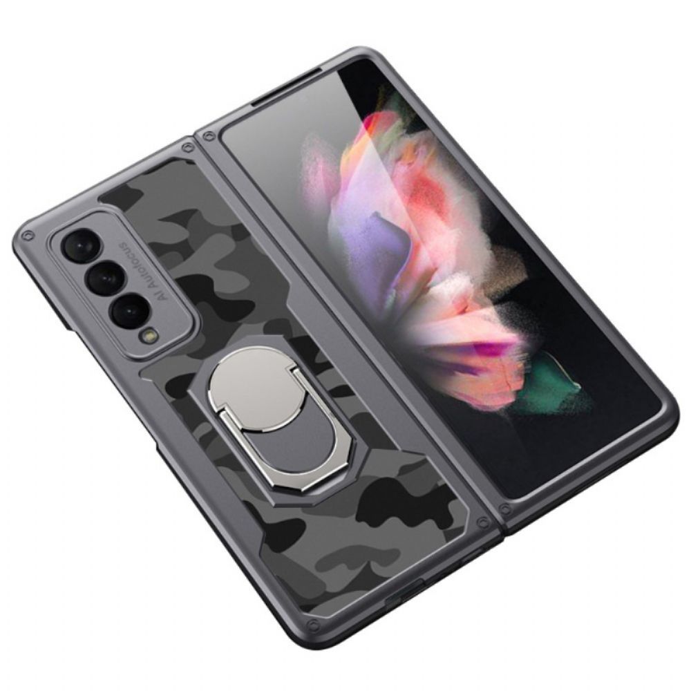 Hoesje voor Samsung Galaxy Z Fold 3 5G Gkk Steunring Camouflage