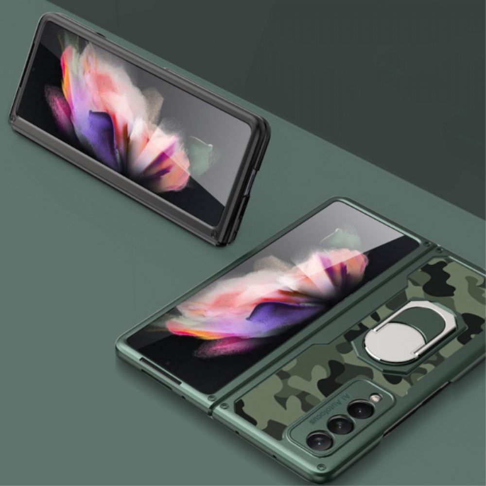 Hoesje voor Samsung Galaxy Z Fold 3 5G Gkk Steunring Camouflage