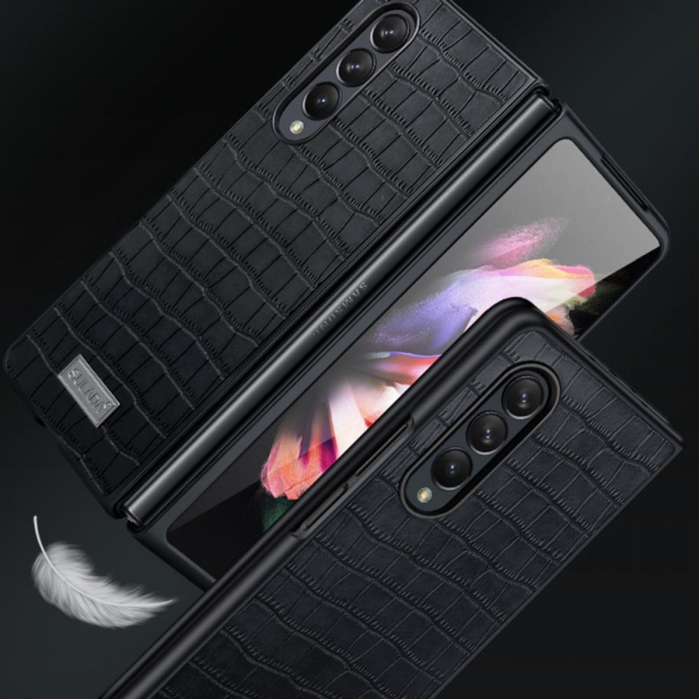 Hoesje voor Samsung Galaxy Z Fold 3 5G Krokodillenleer Stijl Sulada