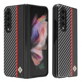 Hoesje voor Samsung Galaxy Z Fold 3 5G Lijn Koolstofvezel Lc.imeeke