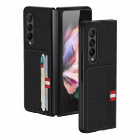 Hoesje voor Samsung Galaxy Z Fold 3 5G Litchi Lederen Kaarthouder Gkk