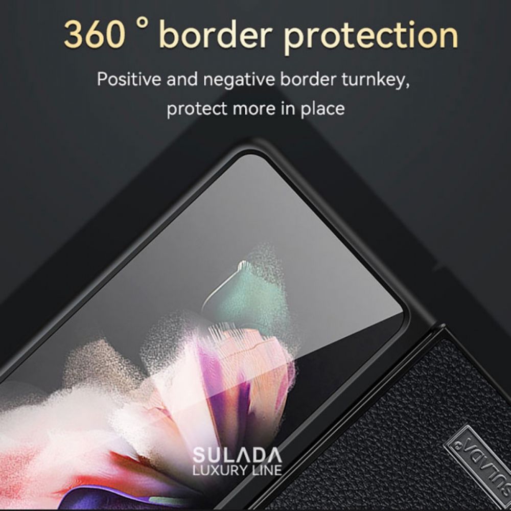 Hoesje voor Samsung Galaxy Z Fold 3 5G Litchi-leerstijl Sulada