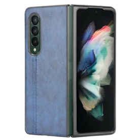 Hoesje voor Samsung Galaxy Z Fold 3 5G Naad Leereffect