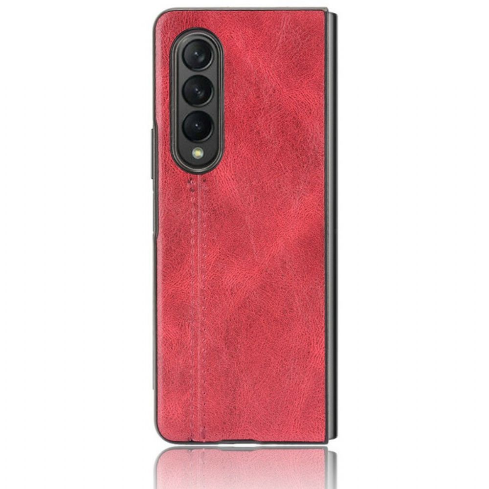 Hoesje voor Samsung Galaxy Z Fold 3 5G Naad Leereffect