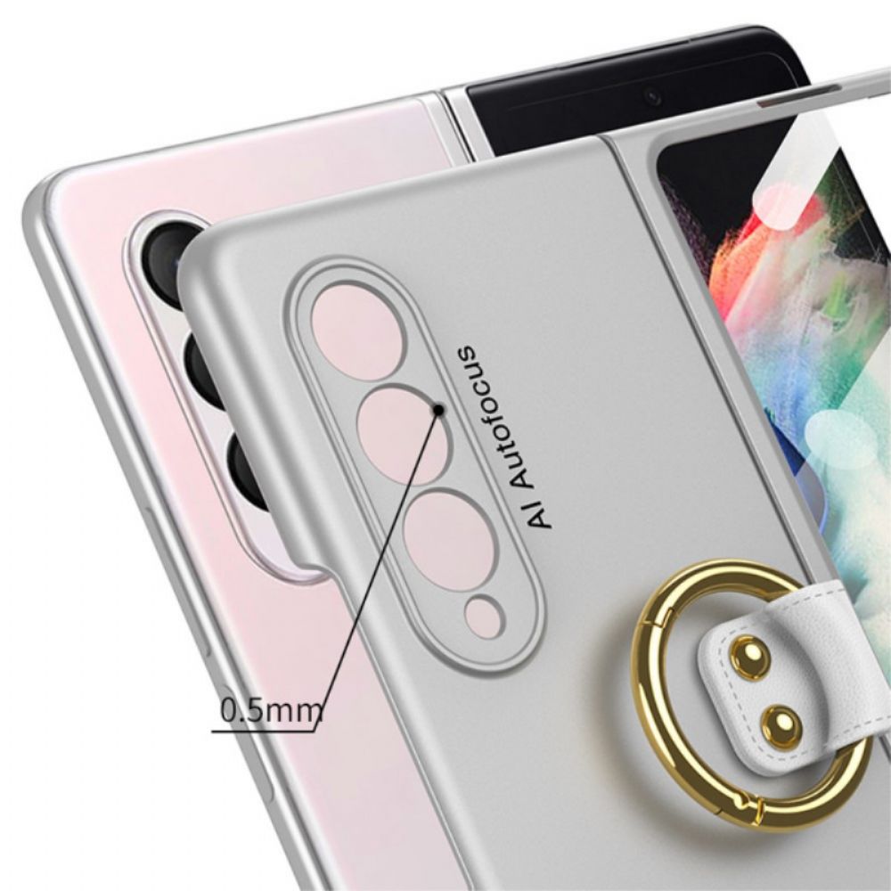 Hoesje voor Samsung Galaxy Z Fold 3 5G Ringondersteuning En Schermbeschermer Gkk