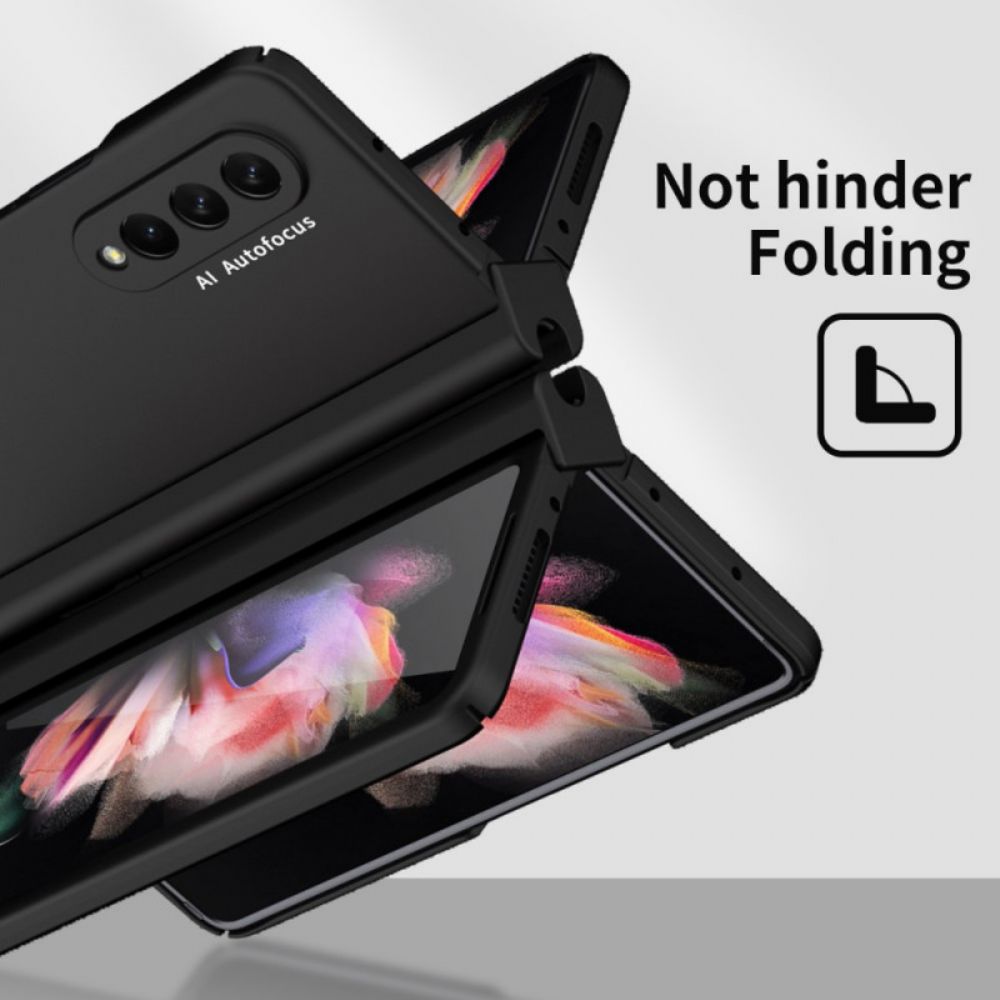 Hoesje voor Samsung Galaxy Z Fold 3 5G Schermbeschermer En Stylushouder