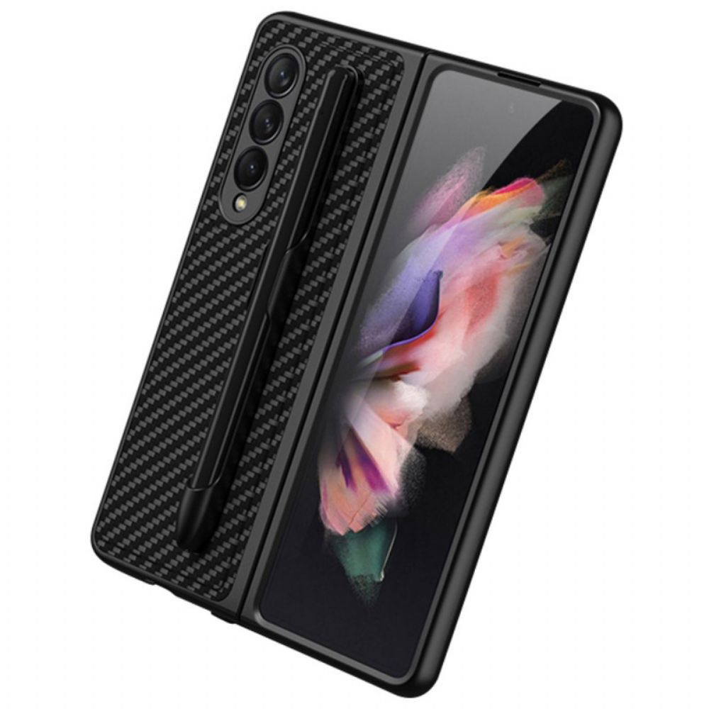 Hoesje voor Samsung Galaxy Z Fold 3 5G Stylushouder Van Koolstofvezel Gkk