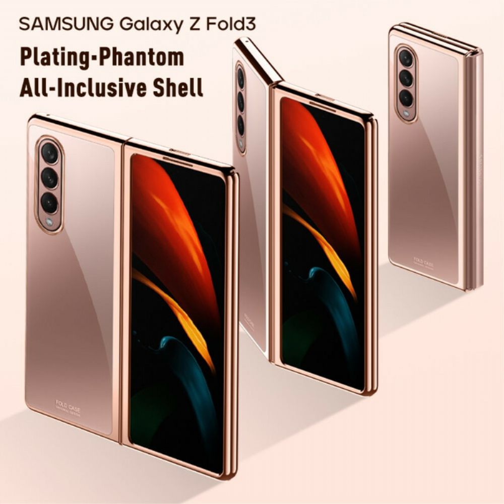 Hoesje voor Samsung Galaxy Z Fold 3 5G Transparante Metalen Randen