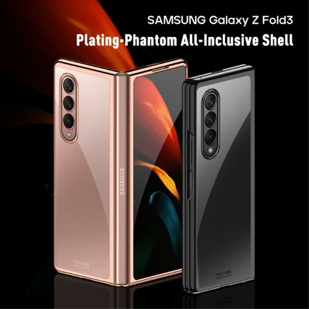 Hoesje voor Samsung Galaxy Z Fold 3 5G Transparante Metalen Randen