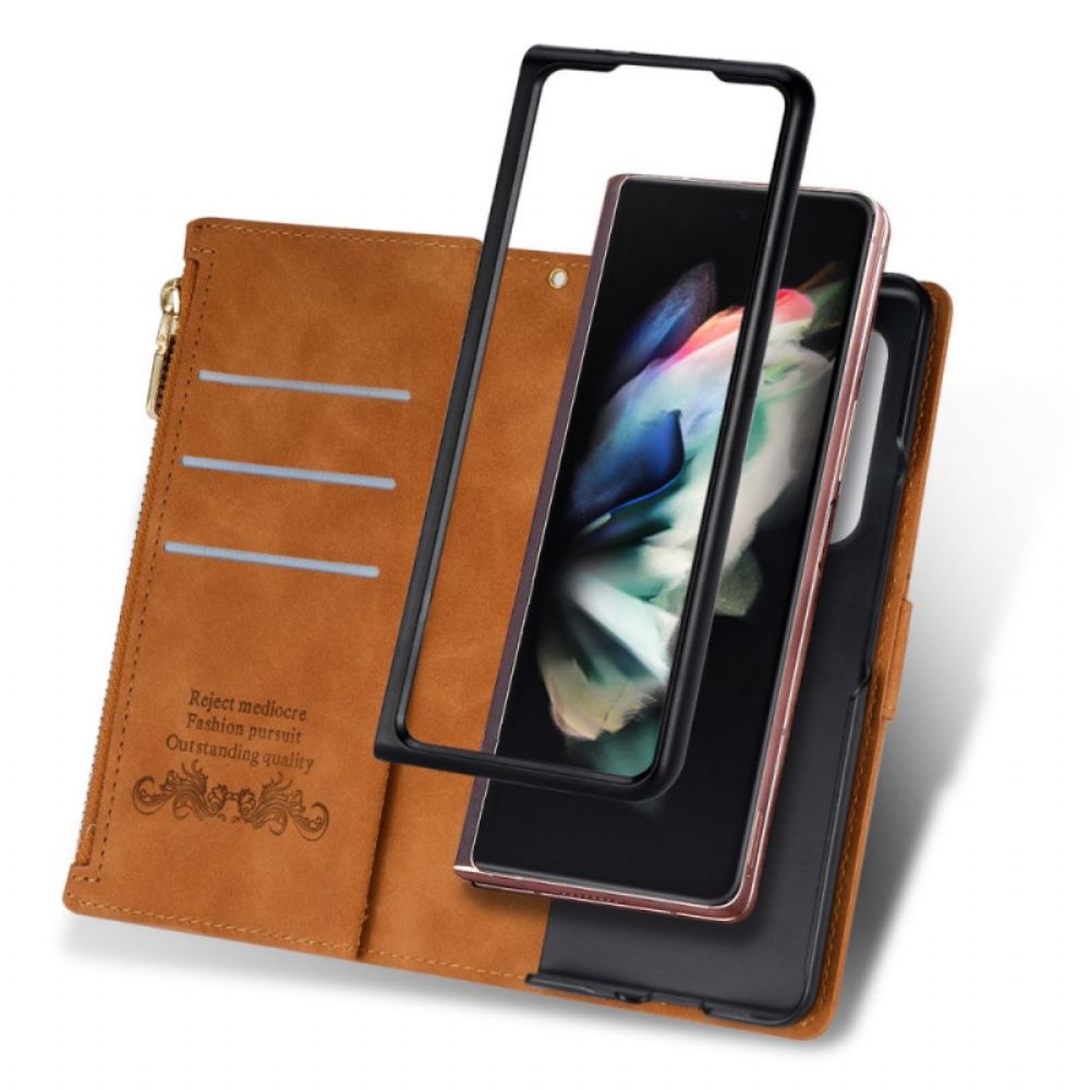 Leren Hoesje voor Samsung Galaxy Z Fold 3 5G Met Portemonnee