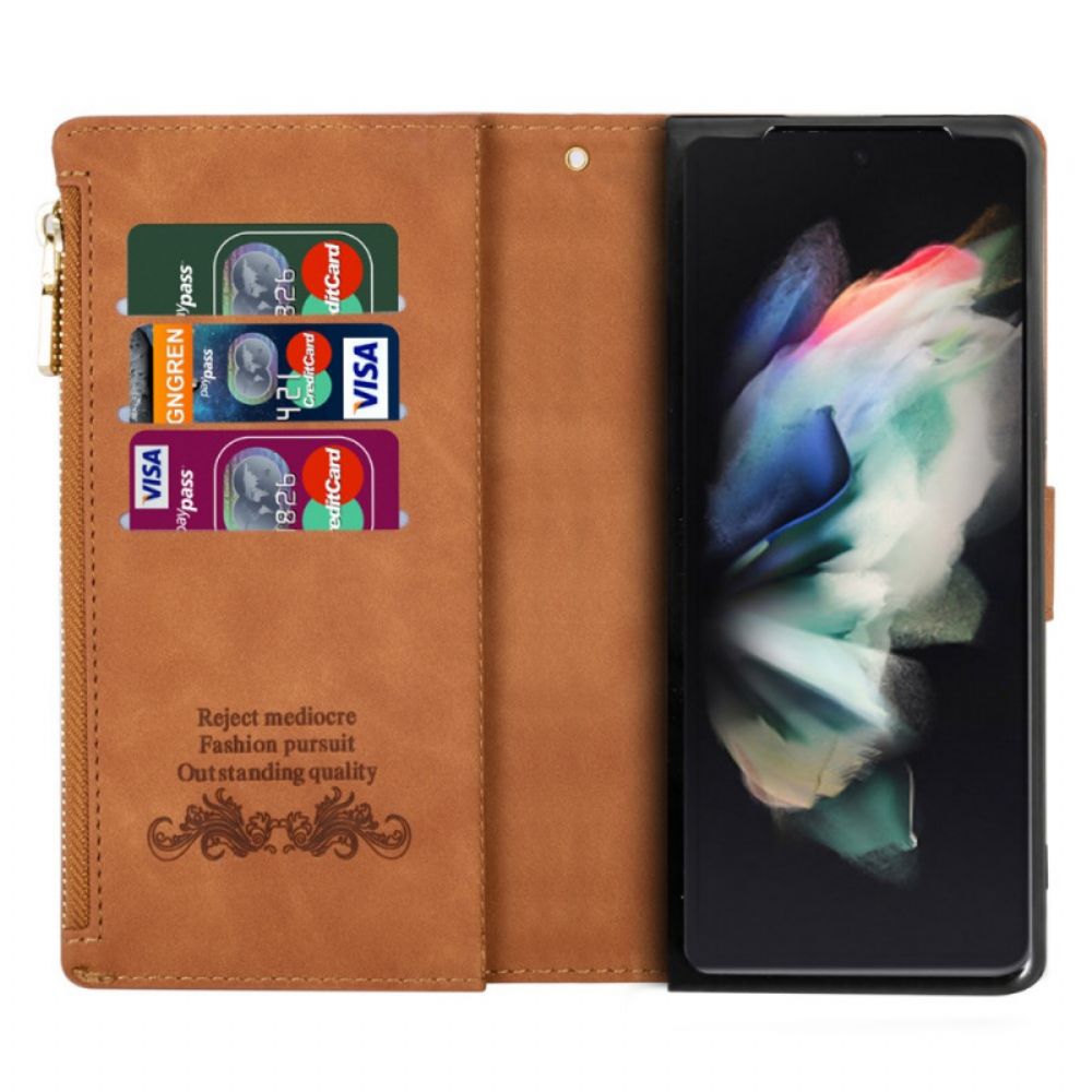 Leren Hoesje voor Samsung Galaxy Z Fold 3 5G Met Portemonnee