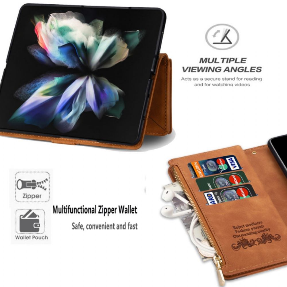 Leren Hoesje voor Samsung Galaxy Z Fold 3 5G Met Portemonnee