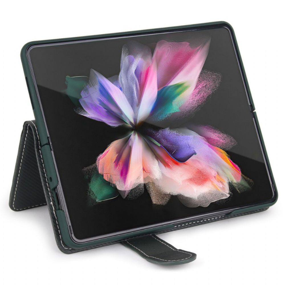 Telefoonhoesje Leren Hoesje voor Samsung Galaxy Z Fold 3 5G Afneembare Pennenhouder