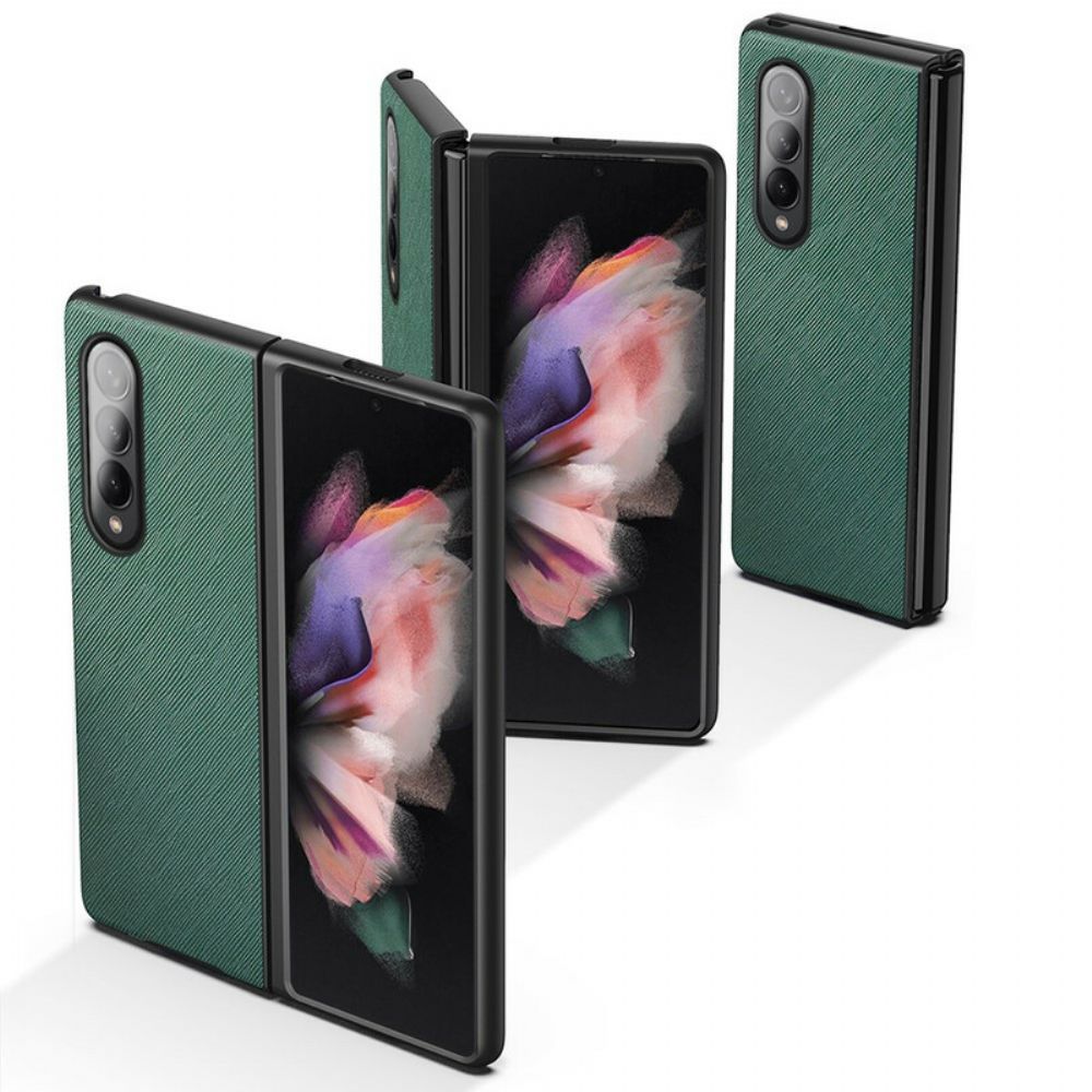 Telefoonhoesje voor Samsung Galaxy Z Fold 3 5G Gestructureerd Leer