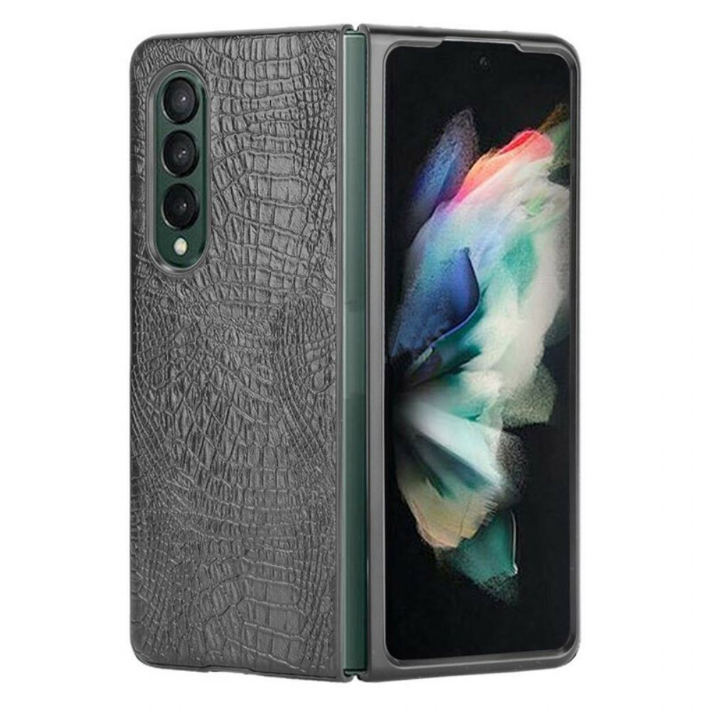 Telefoonhoesje voor Samsung Galaxy Z Fold 3 5G Krokodillenleer