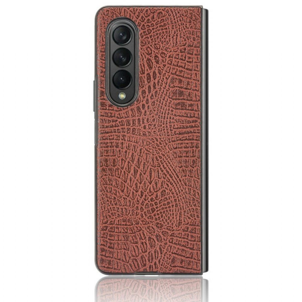 Telefoonhoesje voor Samsung Galaxy Z Fold 3 5G Krokodillenleer