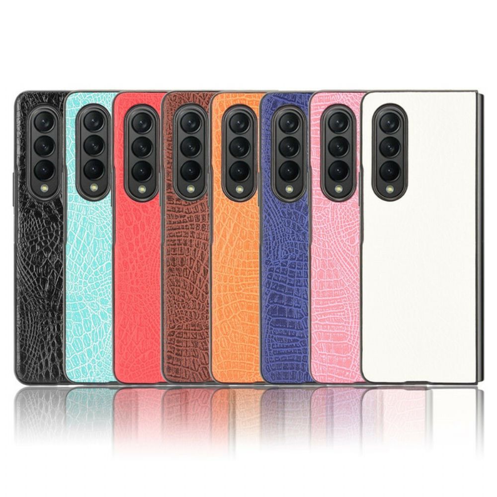 Telefoonhoesje voor Samsung Galaxy Z Fold 3 5G Krokodillenleer